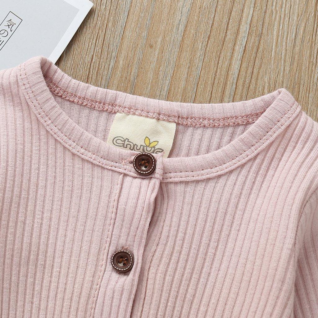Infant Baby Boy Girl Cotton Romper Knitted Ribbed Jumpsuit Solid Clothes Warm Outfit For Kids - Fabs things