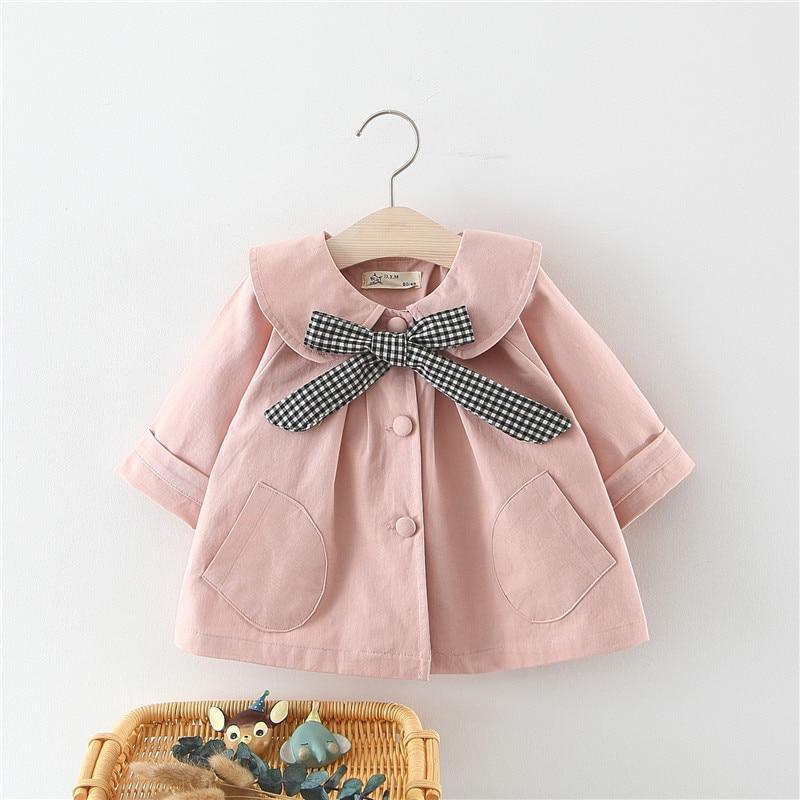 Baby Girl Coats Newborn Baby Clothes Autumn Winter Plaid Bow Coat Infant With Bow In elegant Modern Design - Fabs things