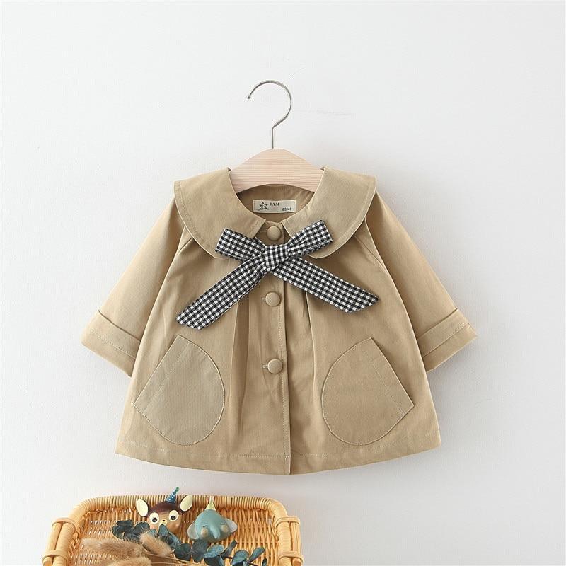 Baby Girl Coats Newborn Baby Clothes Autumn Winter Plaid Bow Coat Infant With Bow In elegant Modern Design - Fabs things