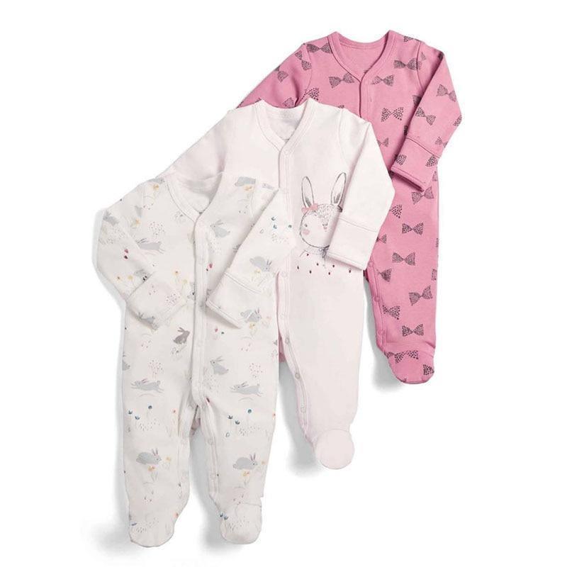 3pcs Set Baby Romper Newborn Sleep suit Flower Baby Rompers Infant Baby Clothes Long Sleeve Newborn Jumpsuits Pajamas for Kids - Fabs things