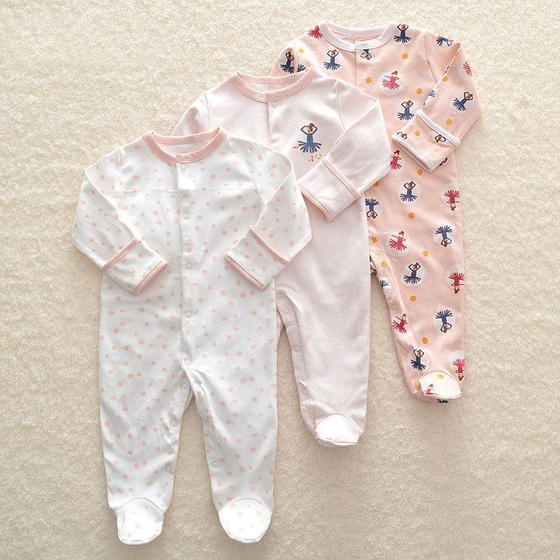 3pcs Set Baby Romper Newborn Sleep suit Flower Baby Rompers Infant Baby Clothes Long Sleeve Newborn Jumpsuits Pajamas for Kids - Fabs things