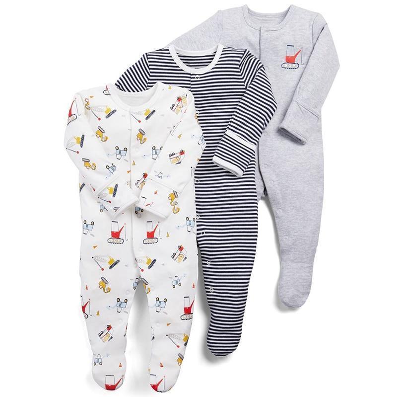 3pcs Set Baby Romper Newborn Sleep suit Flower Baby Rompers Infant Baby Clothes Long Sleeve Newborn Jumpsuits Pajamas for Kids - Fabs things