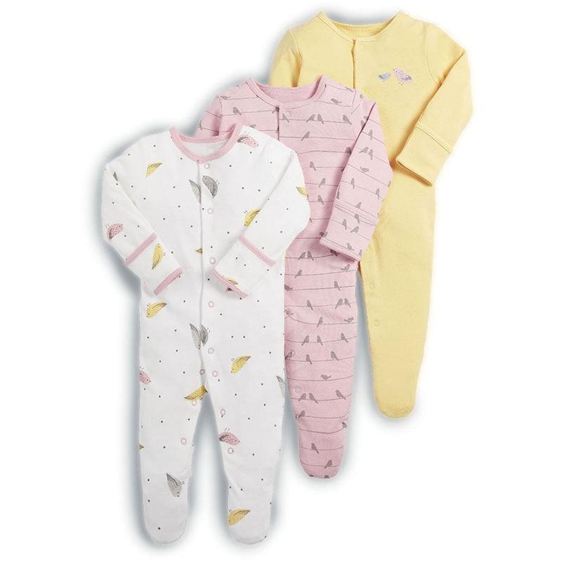 3pcs Set Baby Romper Newborn Sleep suit Flower Baby Rompers Infant Baby Clothes Long Sleeve Newborn Jumpsuits Pajamas for Kids - Fabs things
