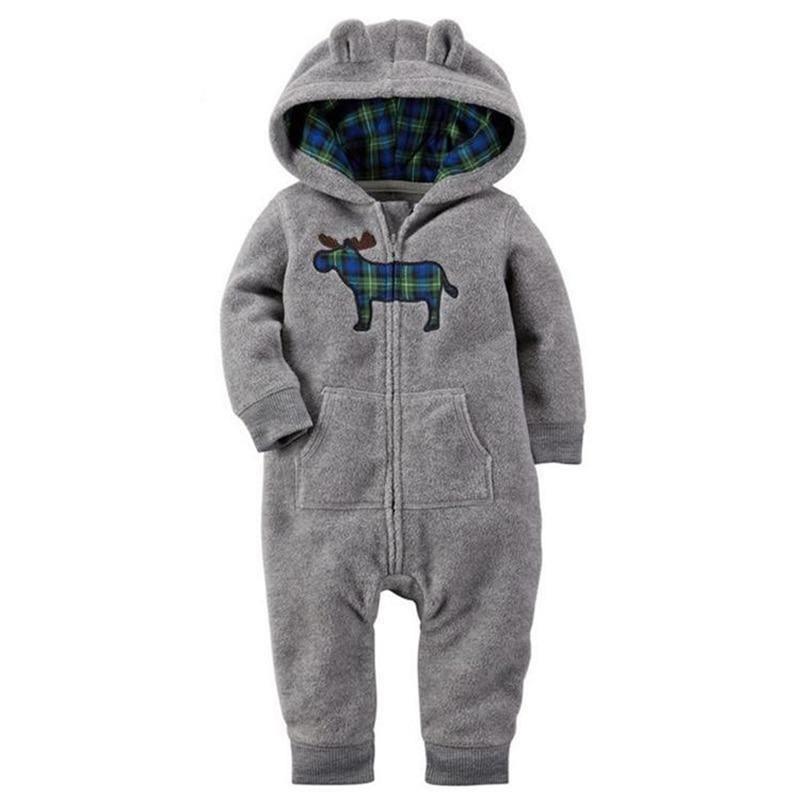 Modern High Quality Newborn Infant Baby Clothes Fleece Jumpsuit Boys Romper Hooded Jumpsuit Bear For Kids - Fabs things