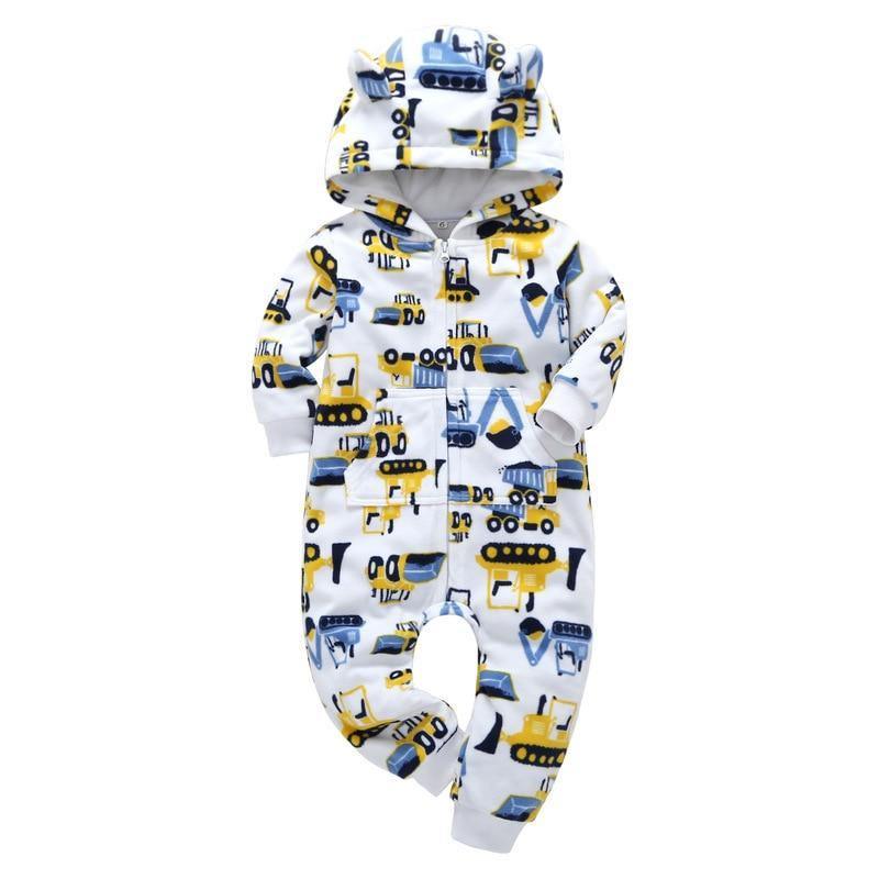 Modern High Quality Newborn Infant Baby Clothes Fleece Jumpsuit Boys Romper Hooded Jumpsuit Bear For Kids - Fabs things