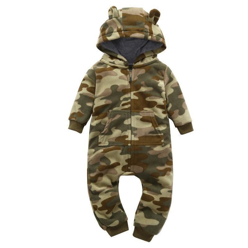 Modern High Quality Newborn Infant Baby Clothes Fleece Jumpsuit Boys Romper Hooded Jumpsuit Bear For Kids - Fabs things