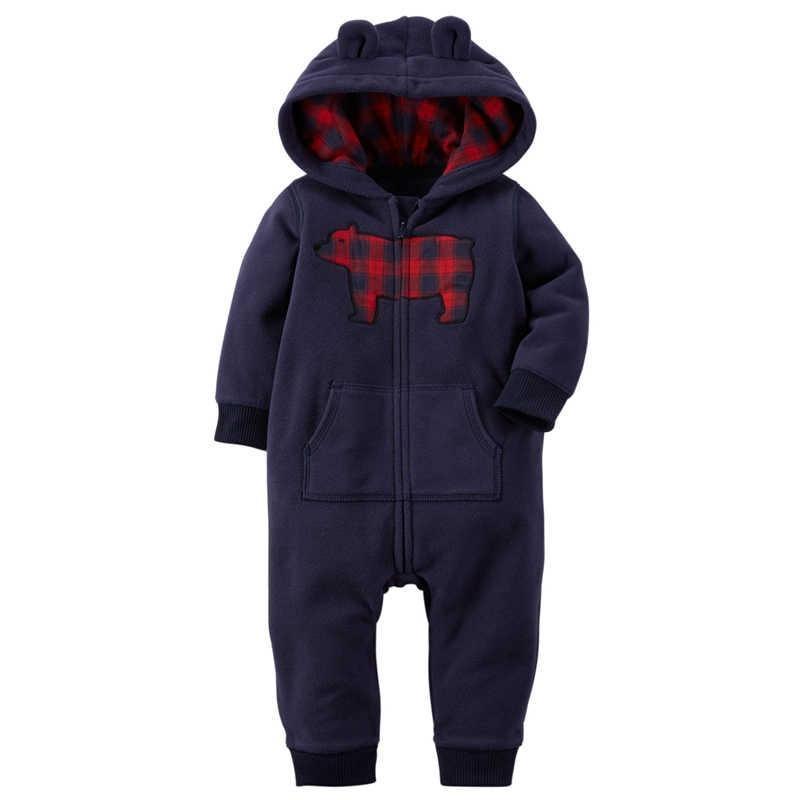 Modern High Quality Newborn Infant Baby Clothes Fleece Jumpsuit Boys Romper Hooded Jumpsuit Bear For Kids - Fabs things