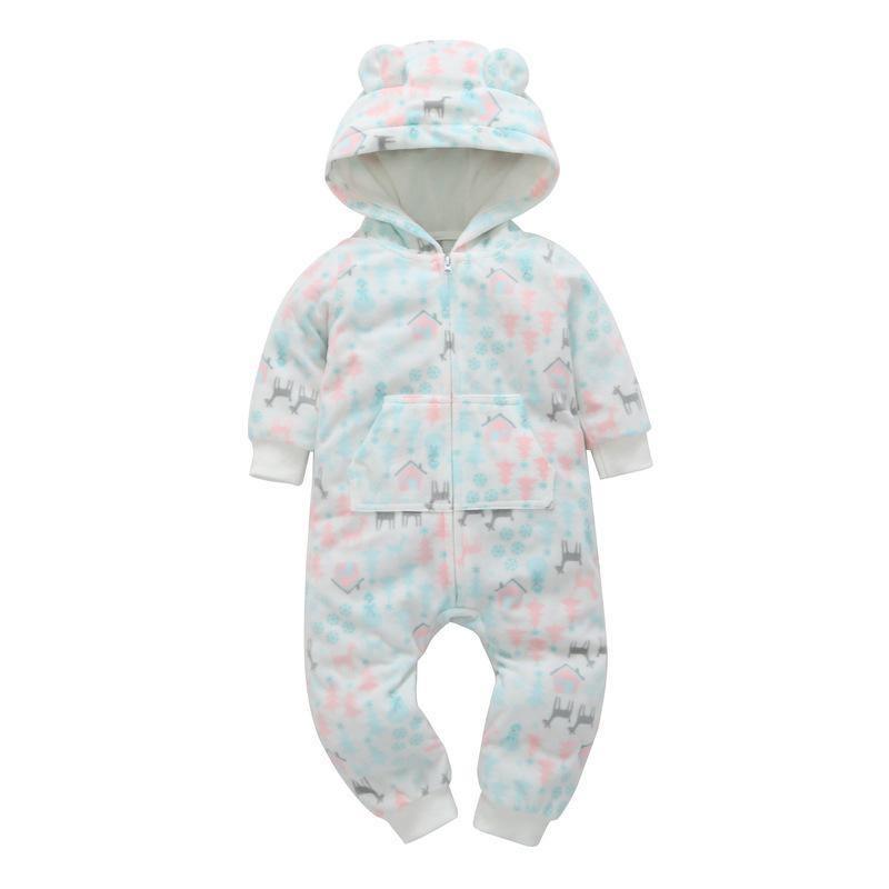 Modern High Quality Newborn Infant Baby Clothes Fleece Jumpsuit Boys Romper Hooded Jumpsuit Bear For Kids - Fabs things