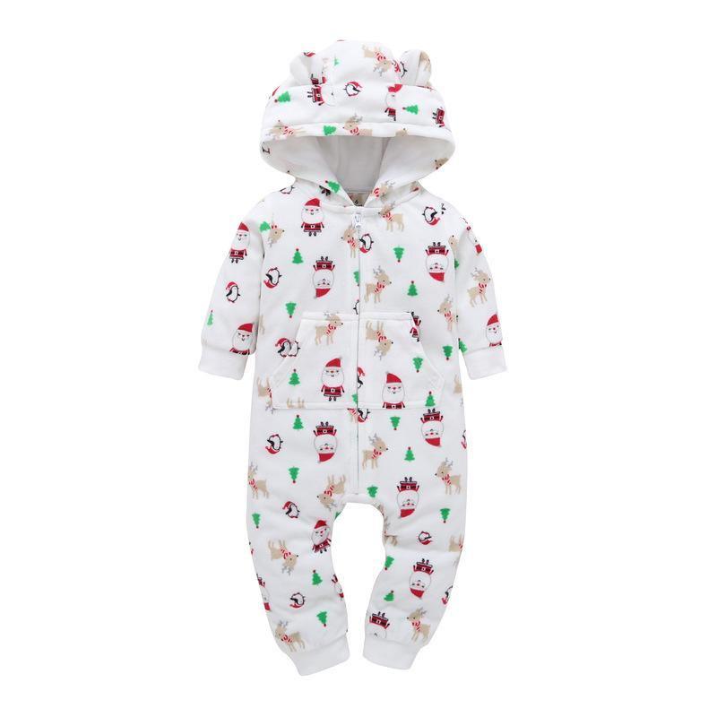 Modern High Quality Newborn Infant Baby Clothes Fleece Jumpsuit Boys Romper Hooded Jumpsuit Bear For Kids - Fabs things