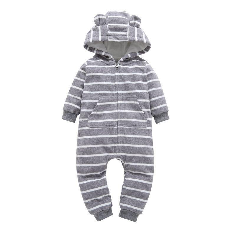 Modern High Quality Newborn Infant Baby Clothes Fleece Jumpsuit Boys Romper Hooded Jumpsuit Bear For Kids - Fabs things