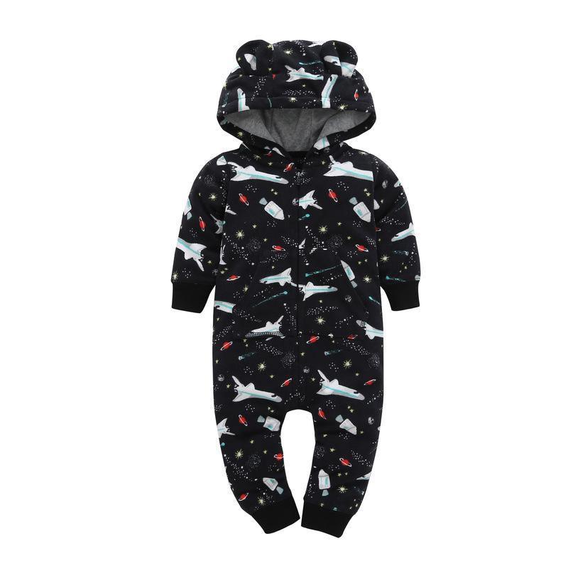 Modern High Quality Newborn Infant Baby Clothes Fleece Jumpsuit Boys Romper Hooded Jumpsuit Bear For Kids - Fabs things
