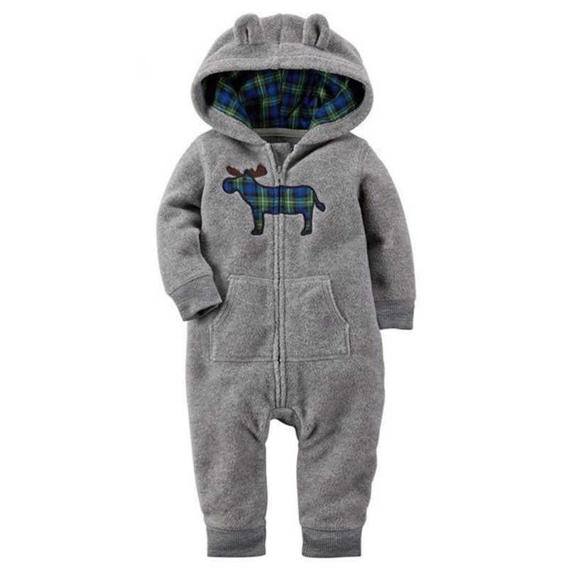 Modern High Quality Newborn Infant Baby Clothes Fleece Jumpsuit Boys Romper Hooded Jumpsuit Bear For Kids - Fabs things