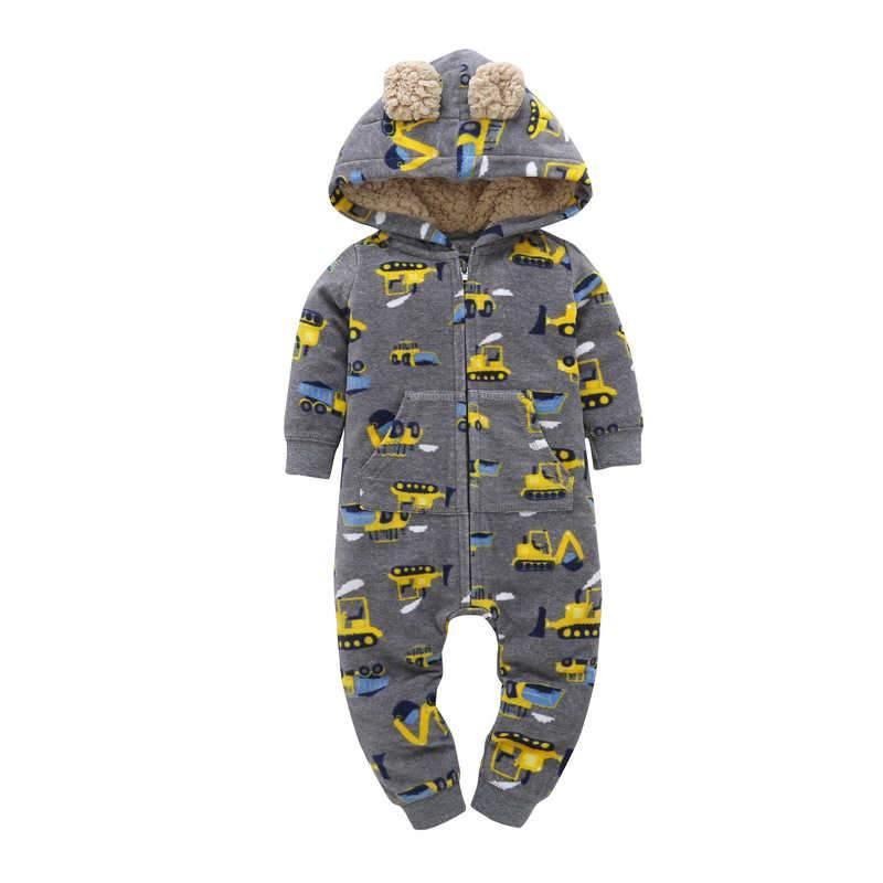 Modern High Quality Newborn Infant Baby Clothes Fleece Jumpsuit Boys Romper Hooded Jumpsuit Bear For Kids - Fabs things
