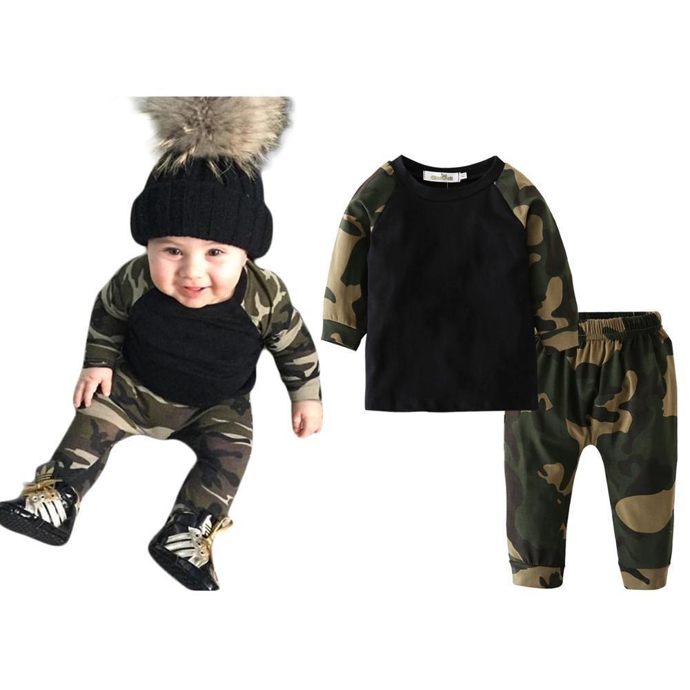 Newborn Baby Boy Clothes Set Long Sleeve Letter Like A Boss T-shirt , Pants Infant Clothing Set For Baby - Fabs things