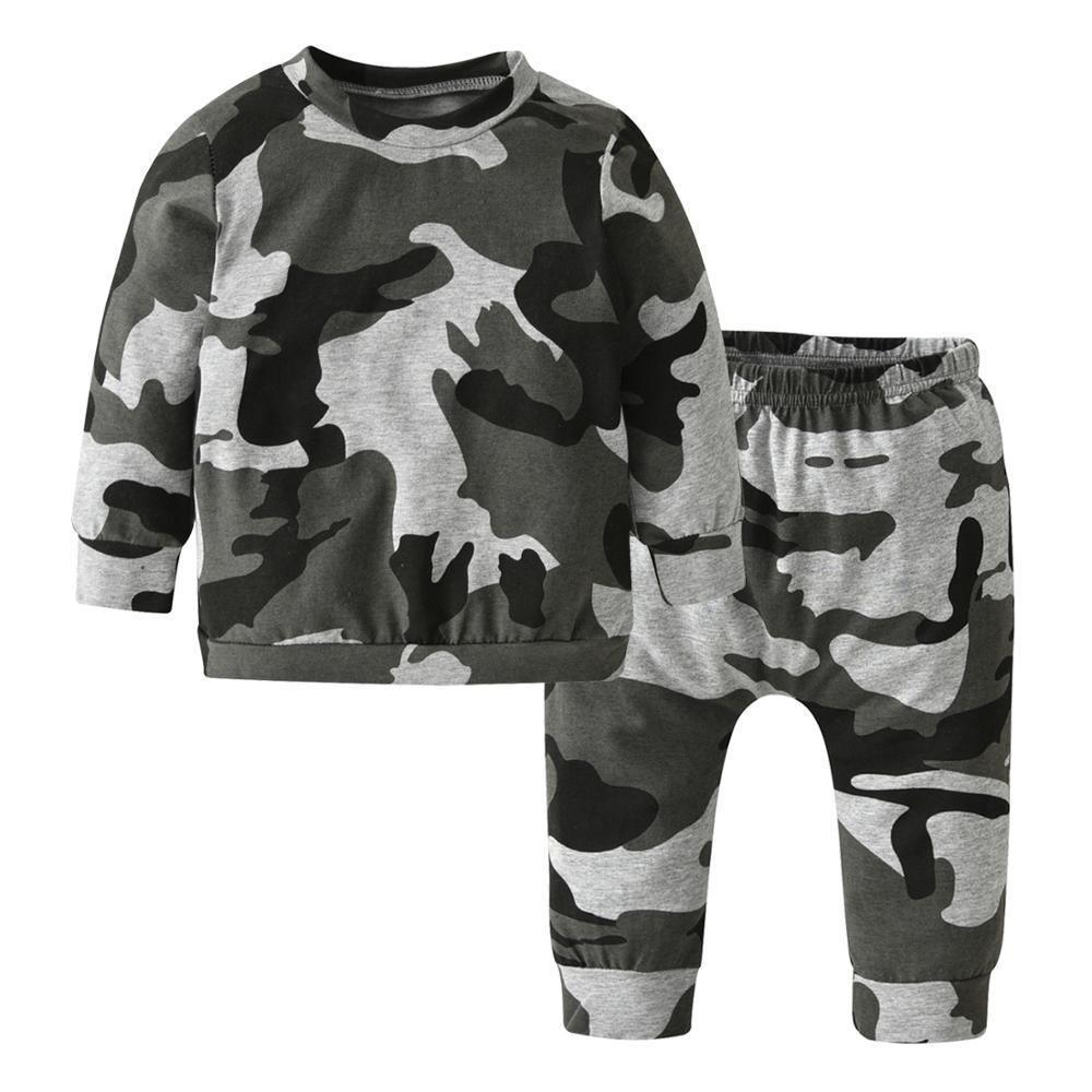 Newborn Baby Boy Clothes Set Long Sleeve Letter Like A Boss T-shirt , Pants Infant Clothing Set For Baby - Fabs things