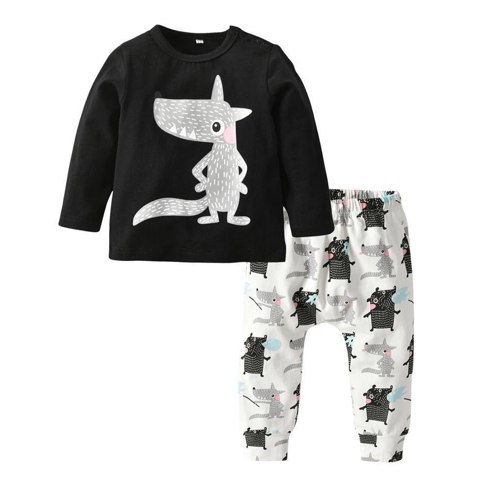 Newborn Baby Boy Clothes Set Long Sleeve Letter Like A Boss T-shirt , Pants Infant Clothing Set For Baby - Fabs things