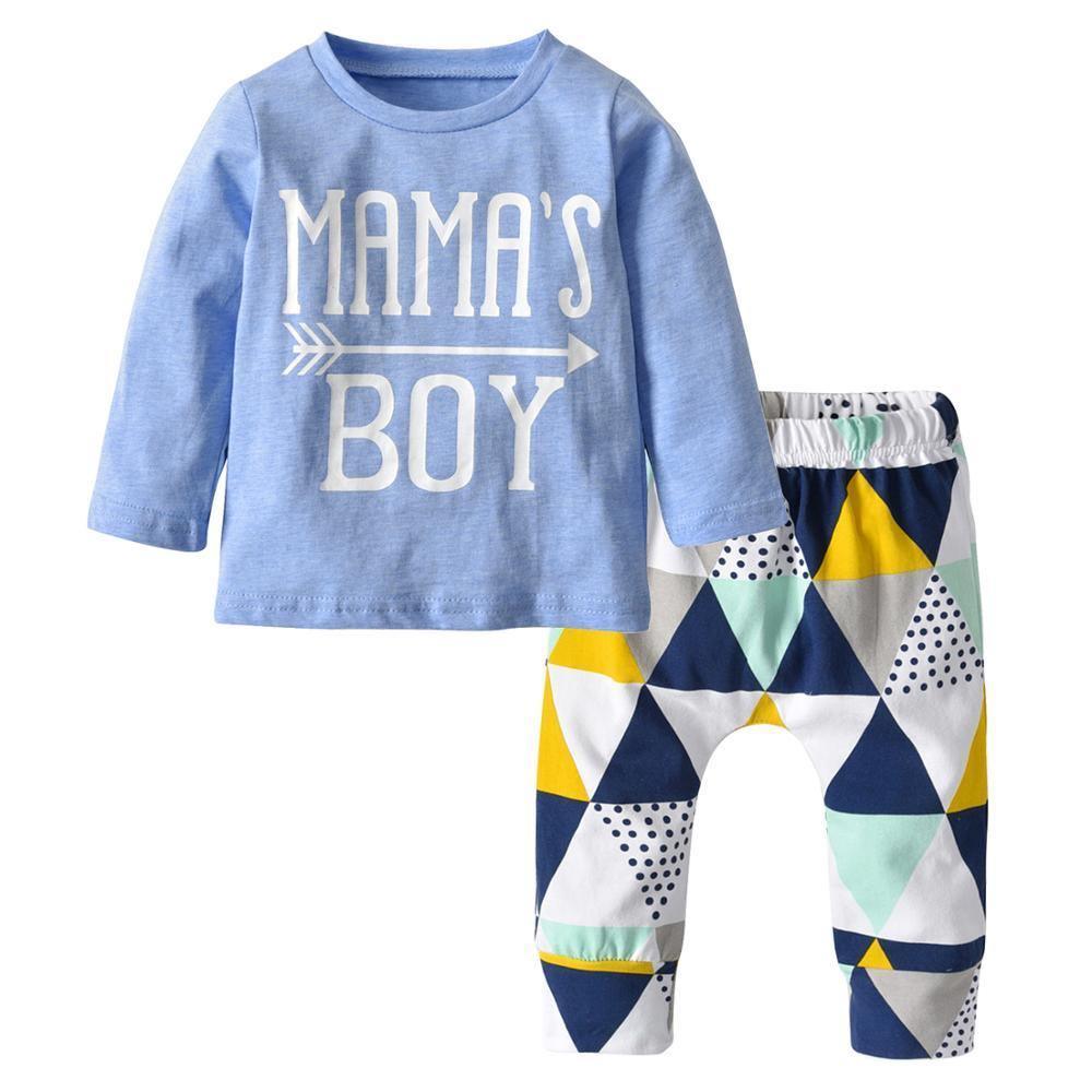 Newborn Baby Boy Clothes Set Long Sleeve Letter Like A Boss T-shirt , Pants Infant Clothing Set For Baby - Fabs things