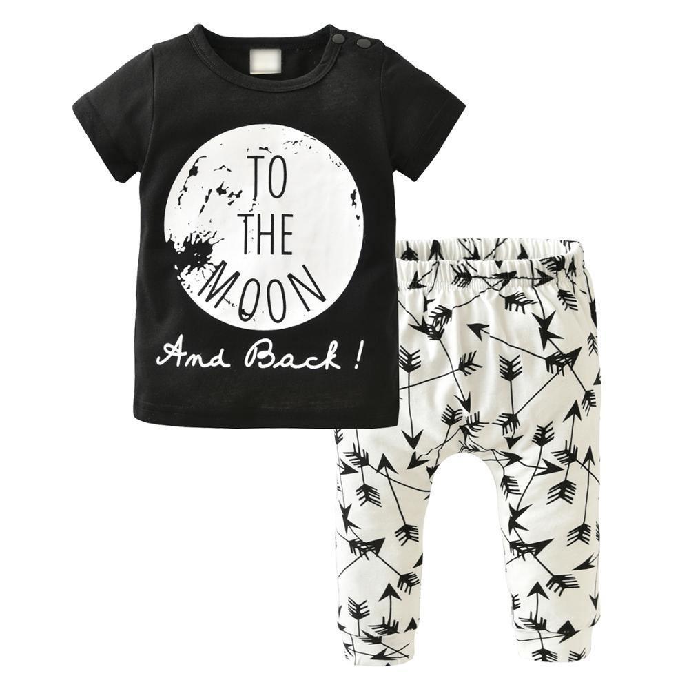 Newborn Baby Boy Clothes Set Long Sleeve Letter Like A Boss T-shirt , Pants Infant Clothing Set For Baby - Fabs things