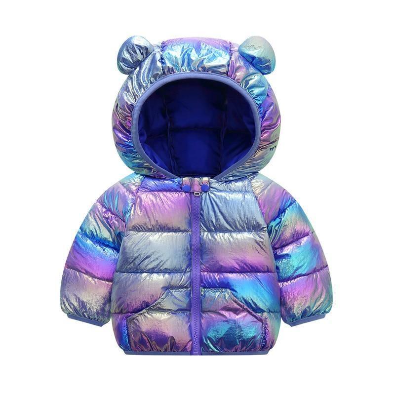 Shiny Toddler Baby Warm Hooded Coat Winter Outerwear Infant Clothes Cute Jacket Baby Clothes For Girls - Fabs things