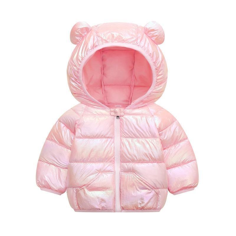 Shiny Toddler Baby Warm Hooded Coat Winter Outerwear Infant Clothes Cute Jacket Baby Clothes For Girls - Fabs things