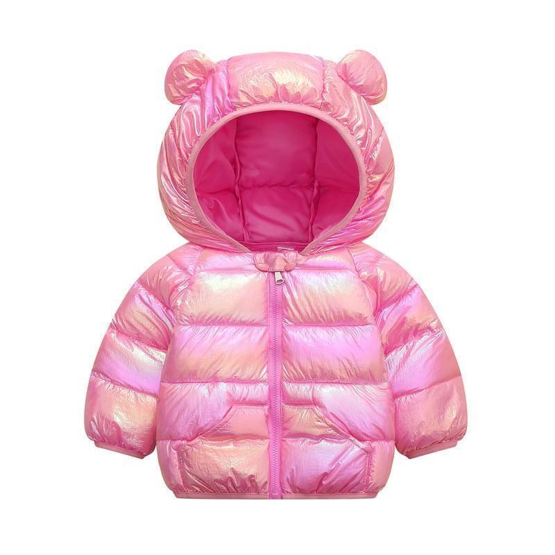 Shiny Toddler Baby Warm Hooded Coat Winter Outerwear Infant Clothes Cute Jacket Baby Clothes For Girls - Fabs things