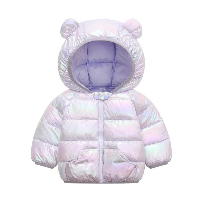 Shiny Toddler Baby Warm Hooded Coat Winter Outerwear Infant Clothes Cute Jacket Baby Clothes For Girls - Fabs things