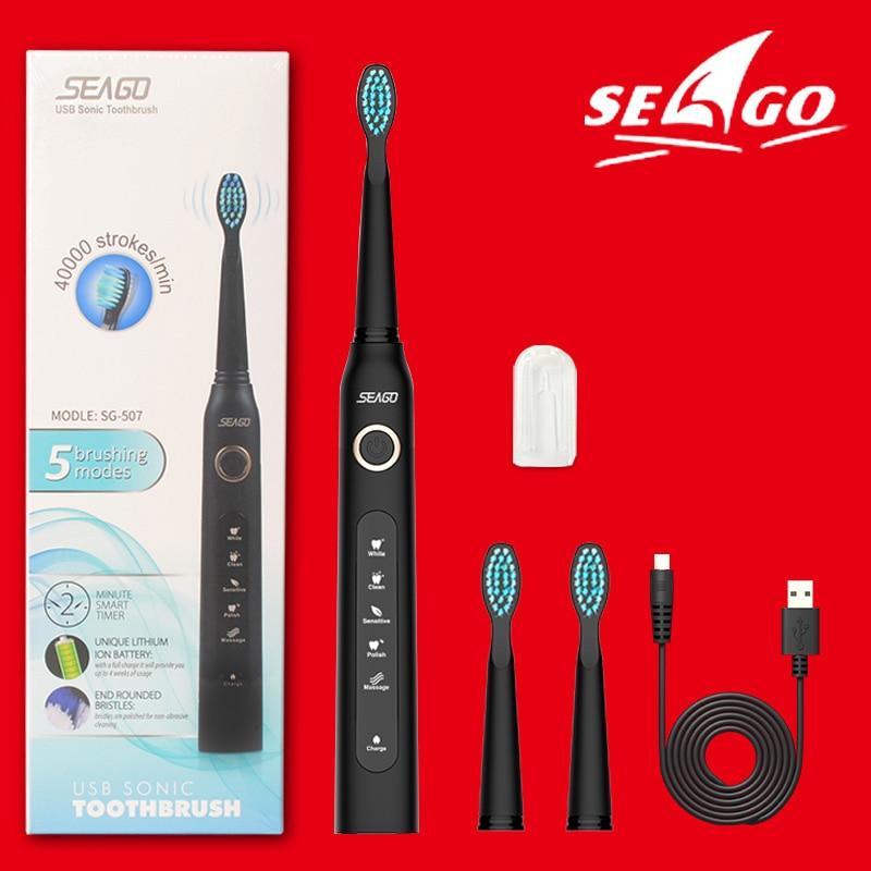 Electric Vibration Toothbrush Sonic Rechargeable Smart Chip Teethbrush Head Replaceable Whitening Healthy Best Gift For Adults And Kids - Fabs things