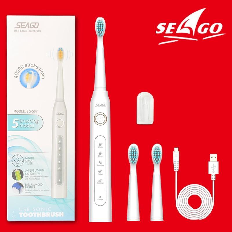Electric Vibration Toothbrush Sonic Rechargeable Smart Chip Teethbrush Head Replaceable Whitening Healthy Best Gift For Adults And Kids - Fabs things
