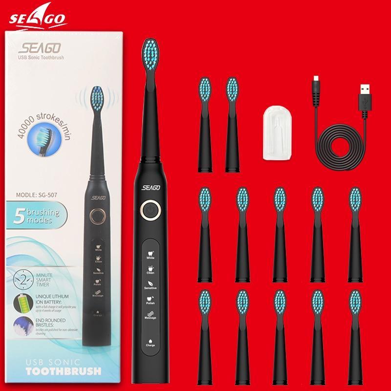Electric Vibration Toothbrush Sonic Rechargeable Smart Chip Teethbrush Head Replaceable Whitening Healthy Best Gift For Adults And Kids - Fabs things