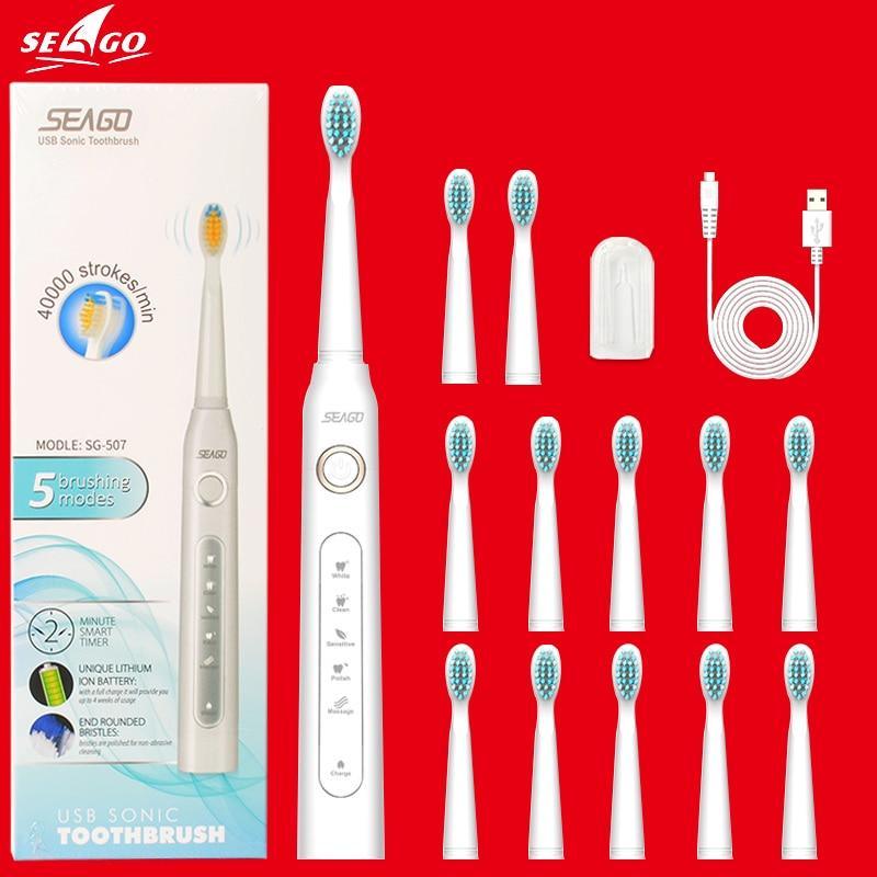 Electric Vibration Toothbrush Sonic Rechargeable Smart Chip Teethbrush Head Replaceable Whitening Healthy Best Gift For Adults And Kids - Fabs things