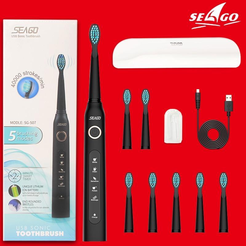 Electric Vibration Toothbrush Sonic Rechargeable Smart Chip Teethbrush Head Replaceable Whitening Healthy Best Gift For Adults And Kids - Fabs things