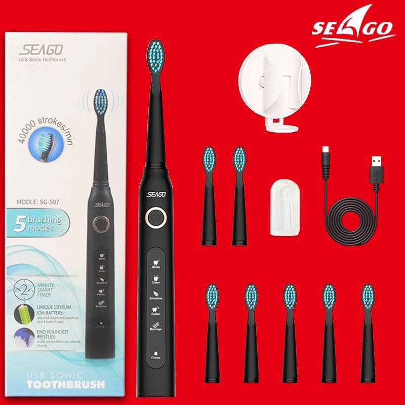 Electric Vibration Toothbrush Sonic Rechargeable Smart Chip Teethbrush Head Replaceable Whitening Healthy Best Gift For Adults And Kids - Fabs things