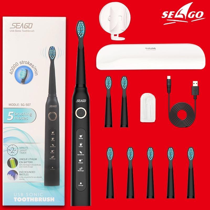Electric Vibration Toothbrush Sonic Rechargeable Smart Chip Teethbrush Head Replaceable Whitening Healthy Best Gift For Adults And Kids - Fabs things
