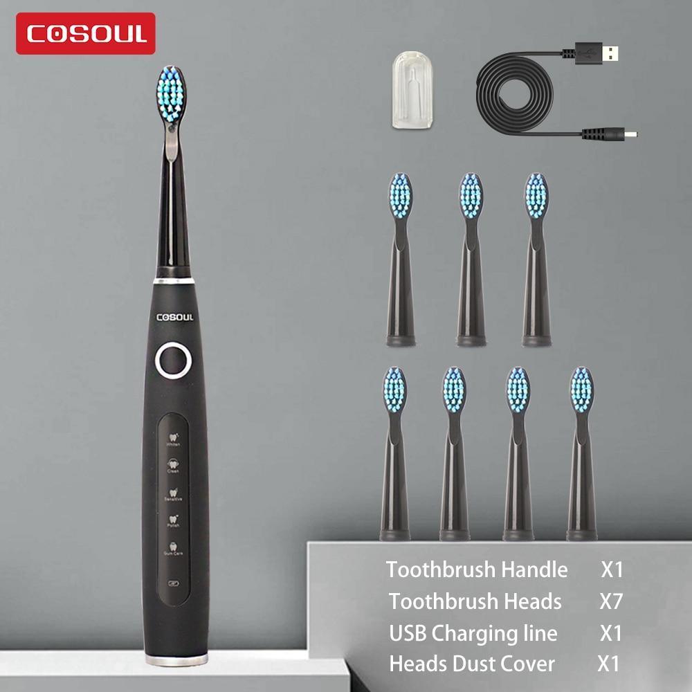Electric Vibration Toothbrush Sonic Rechargeable Smart Chip Teethbrush Head Replaceable Whitening Healthy Best Gift For Adults And Kids - Fabs things