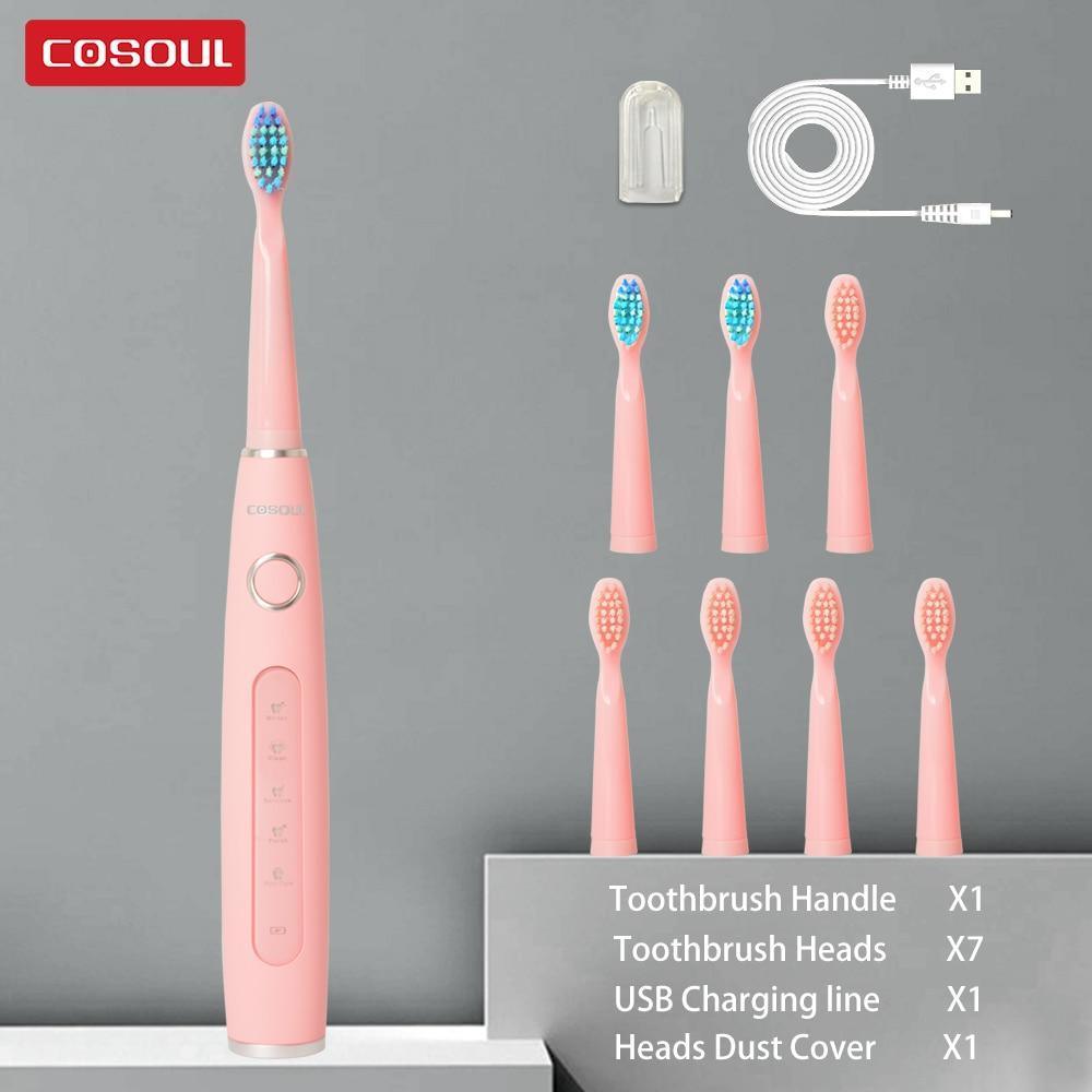 Electric Vibration Toothbrush Sonic Rechargeable Smart Chip Teethbrush Head Replaceable Whitening Healthy Best Gift For Adults And Kids - Fabs things
