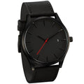 Black Men's Elegant Watch With Date Display And Quilted Leather Straps Unique Design Perfect Gift - Fabs things