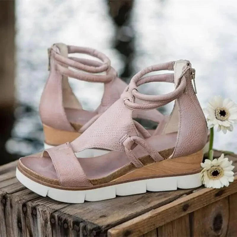 Stylish Women Zipper Sandals Fashion Summer Elegant Non Slip High Womens Sandals - Fabs things