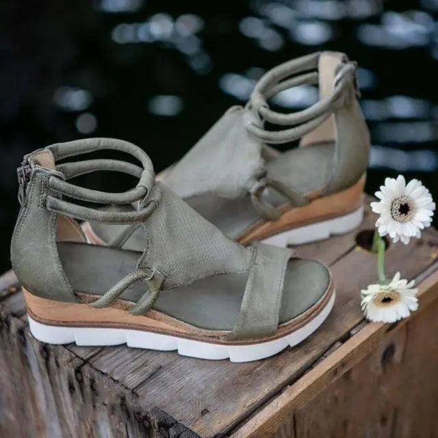 Stylish Women Zipper Sandals Fashion Summer Elegant Non Slip High Womens Sandals - Fabs things