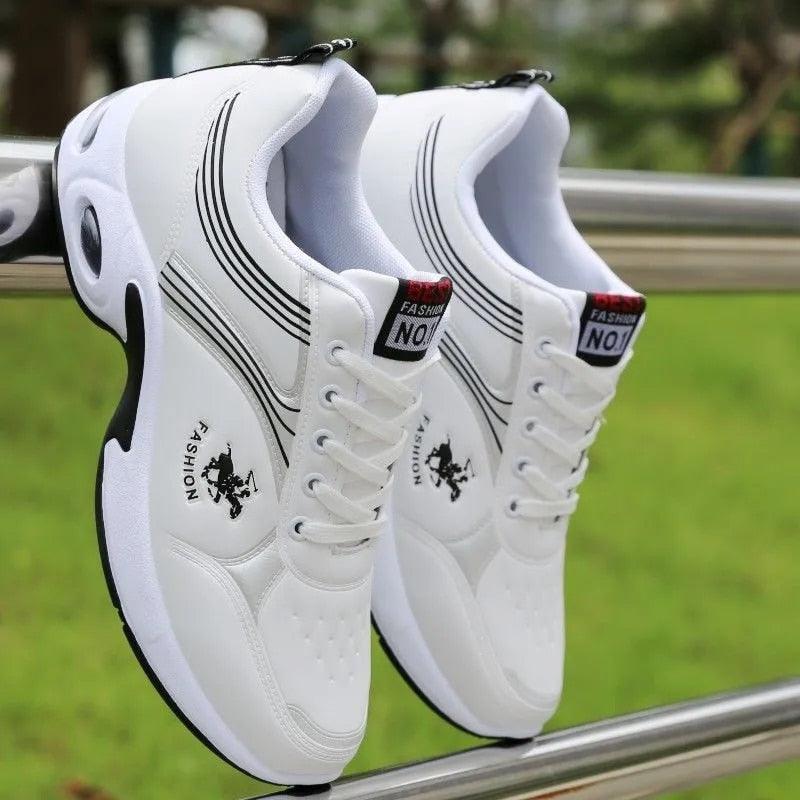 Men's  Leather Autumn Shoes Casual Sneakers Tennis Fashion White Trainers Sneakers Casual Leather Fashion Sneakers Breathable Sports Running Sneakers - Fabs things