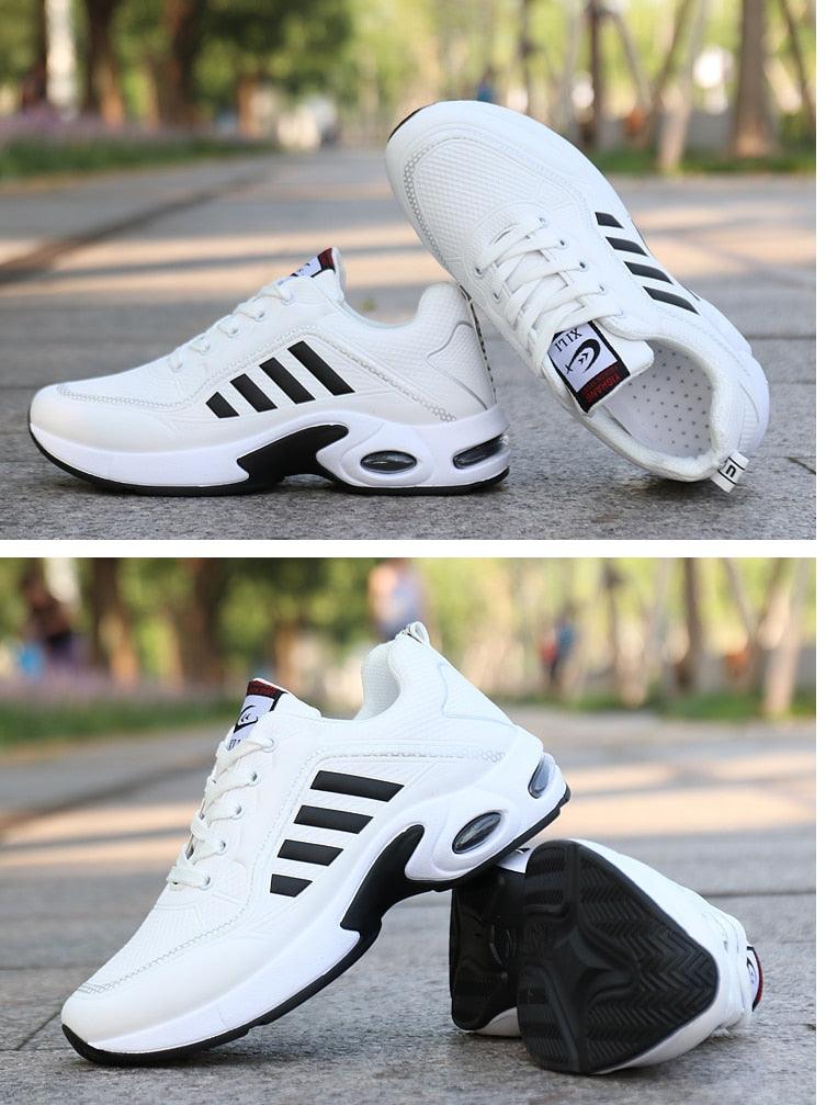 Men's  Leather Autumn Shoes Casual Sneakers Tennis Fashion White Trainers Sneakers Casual Leather Fashion Sneakers Breathable Sports Running Sneakers - Fabs things