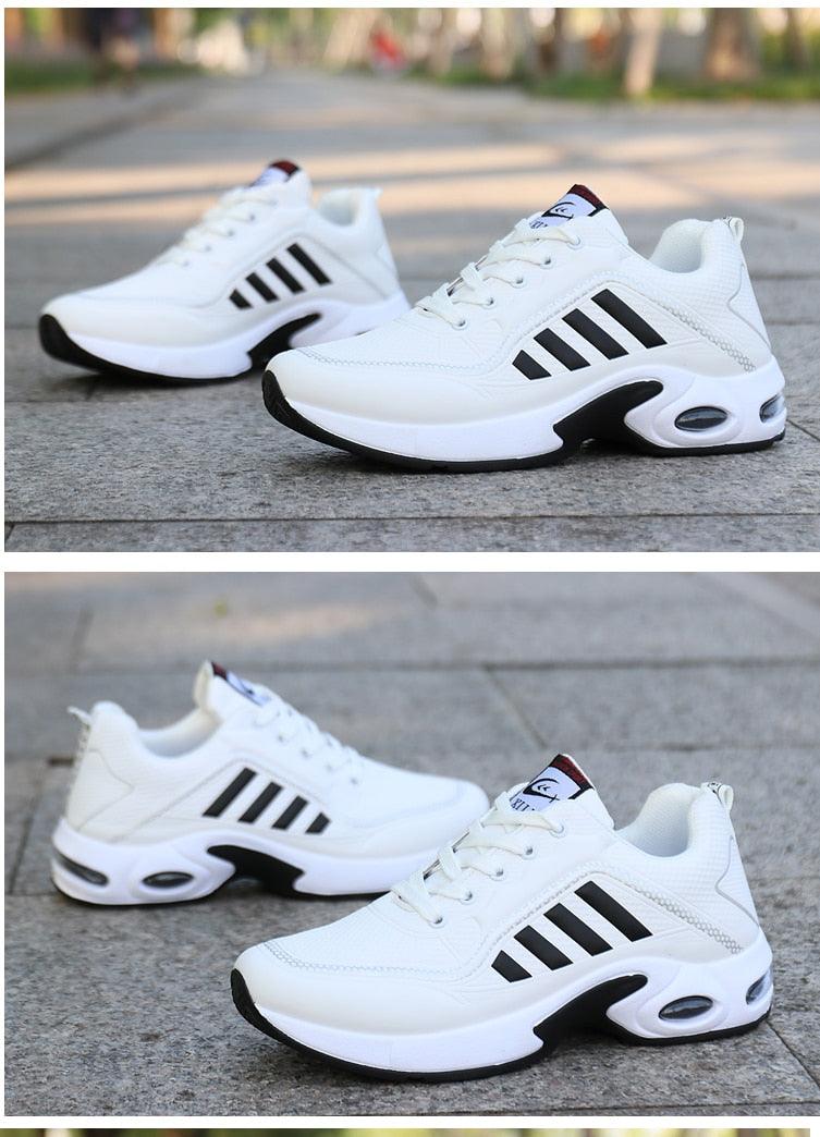 Men's  Leather Autumn Shoes Casual Sneakers Tennis Fashion White Trainers Sneakers Casual Leather Fashion Sneakers Breathable Sports Running Sneakers - Fabs things