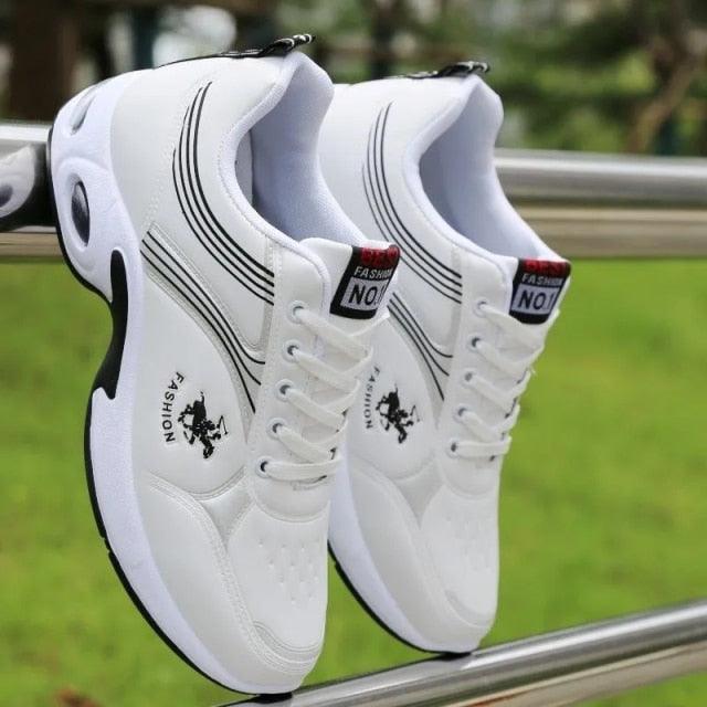 Men's  Leather Autumn Shoes Casual Sneakers Tennis Fashion White Trainers Sneakers Casual Leather Fashion Sneakers Breathable Sports Running Sneakers - Fabs things