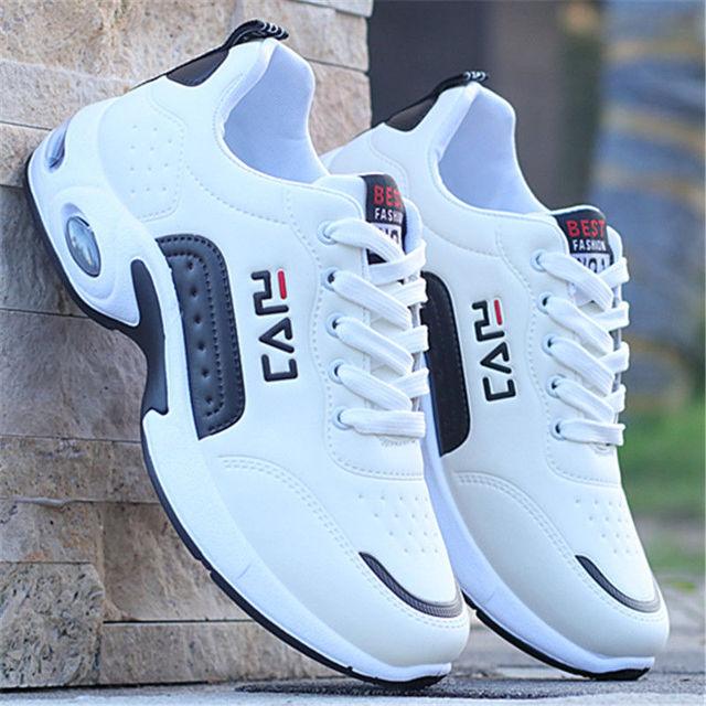 Men's  Leather Autumn Shoes Casual Sneakers Tennis Fashion White Trainers Sneakers Casual Leather Fashion Sneakers Breathable Sports Running Sneakers - Fabs things