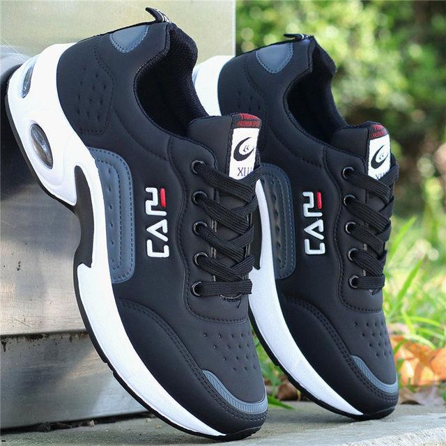Men's  Leather Autumn Shoes Casual Sneakers Tennis Fashion White Trainers Sneakers Casual Leather Fashion Sneakers Breathable Sports Running Sneakers - Fabs things
