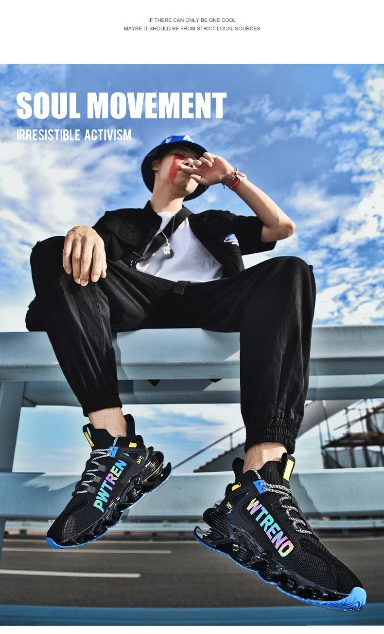 Men's Casual Sports Increase Fashion Reflective Blade Running Sneakers Luxury Walking Gym Shoes High Quality Breathable Mesh Sneakers For Jogging Walking Athletics Trainer Sports Sneakers - Fabs things