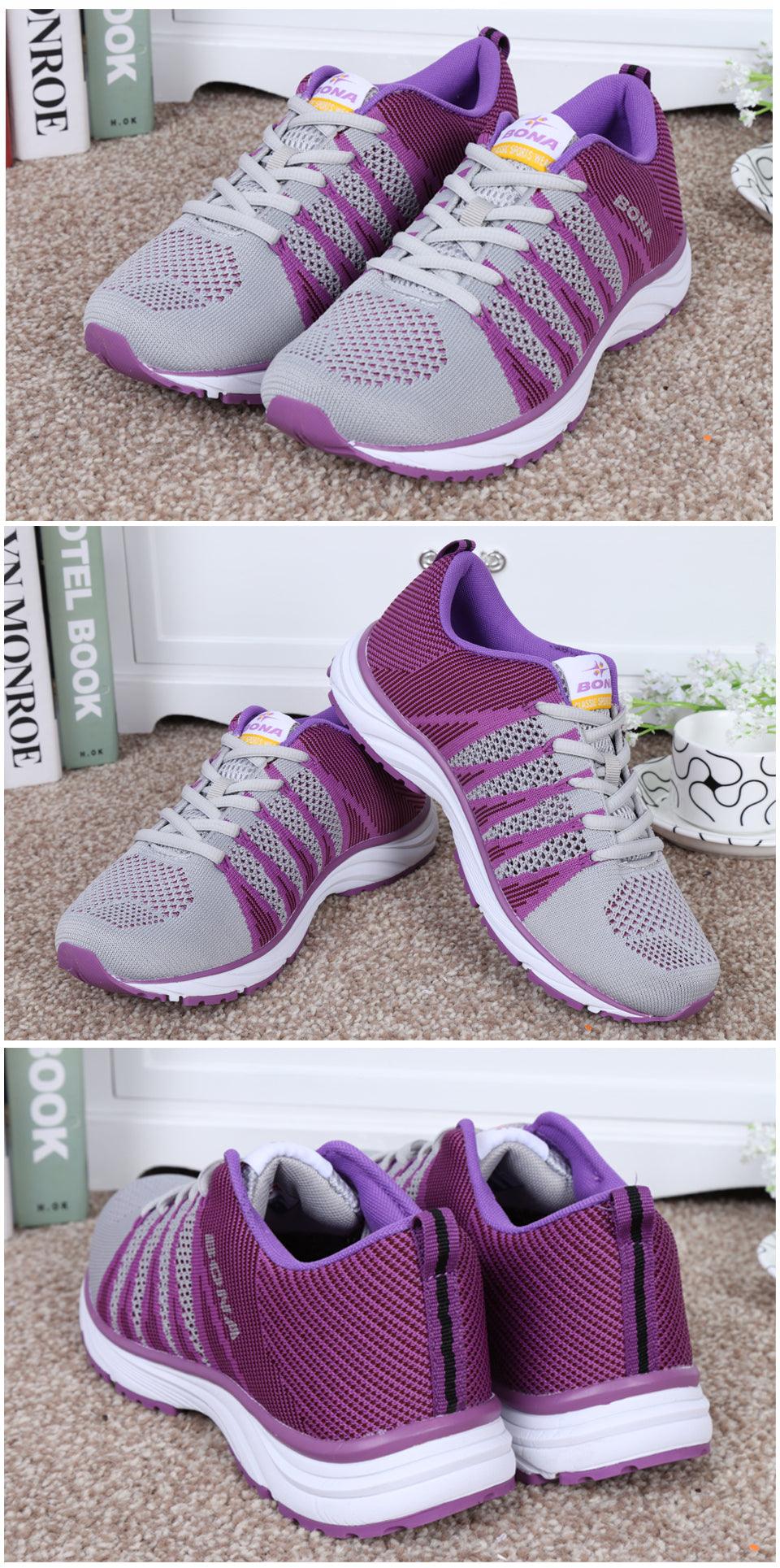 New Stylish Women Running Shoes Outdoor Walking Jogging Sneakers Lace Up Mesh Athletic Shoes Non Slip Lightweight Breathable Mesh Running Sneakers - Fabs things