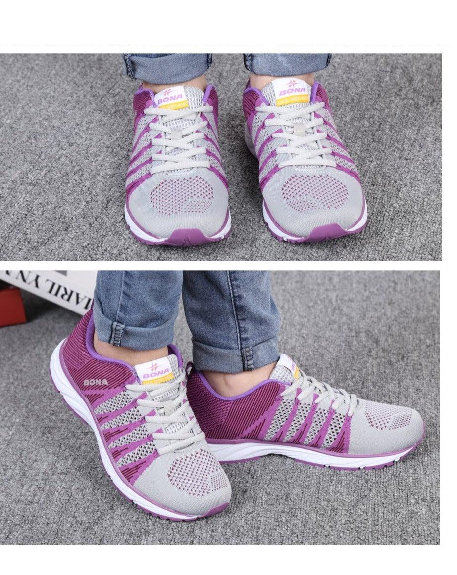 New Stylish Women Running Shoes Outdoor Walking Jogging Sneakers Lace Up Mesh Athletic Shoes Non Slip Lightweight Breathable Mesh Running Sneakers - Fabs things