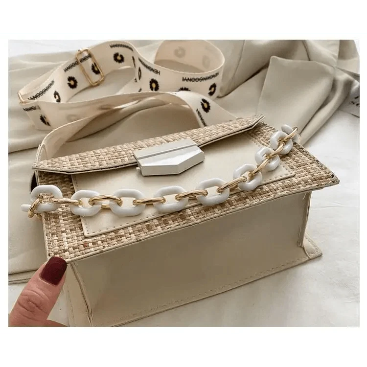 Luxury Wide Strap Shoulder Bags for Women And Girls Designer Lady Handbags and Purses Fashionable Chain Messenger Crossbody Bags - Fabs things