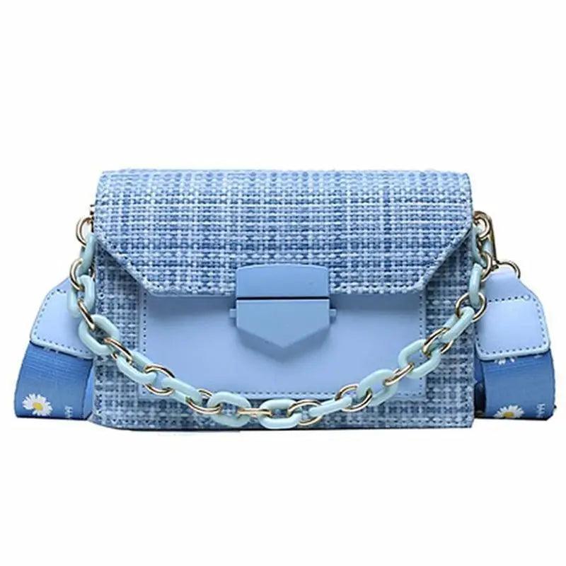 Luxury Wide Strap Shoulder Bags for Women And Girls Designer Lady Handbags and Purses Fashionable Chain Messenger Crossbody Bags - Fabs things