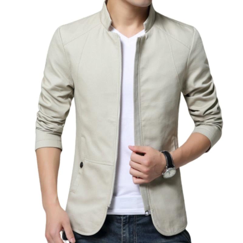 Luxury Black Mens Jacket Fashion Jacket Men Slim Fit Business Casual Male Jackets Warm Outdoor Men's Lightweight Cotton Jacket Elegant Slim Men Solid Color Clothing - Fabs things